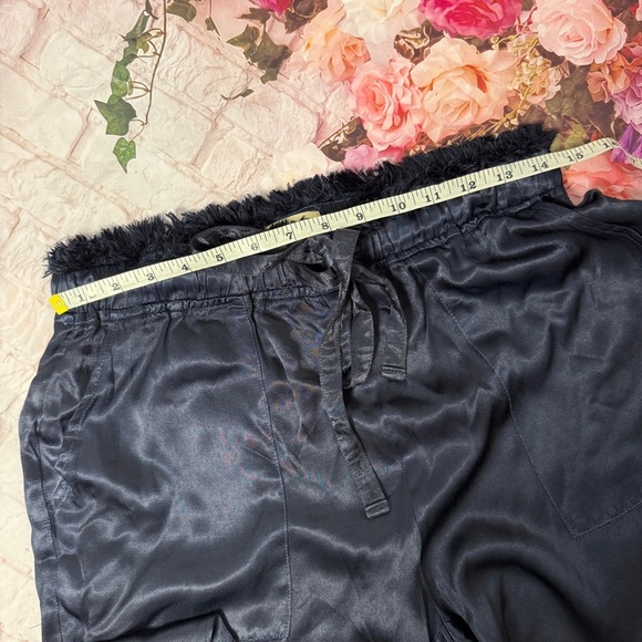 Navy Satin trouser Pants size M - Picture 5 of 7